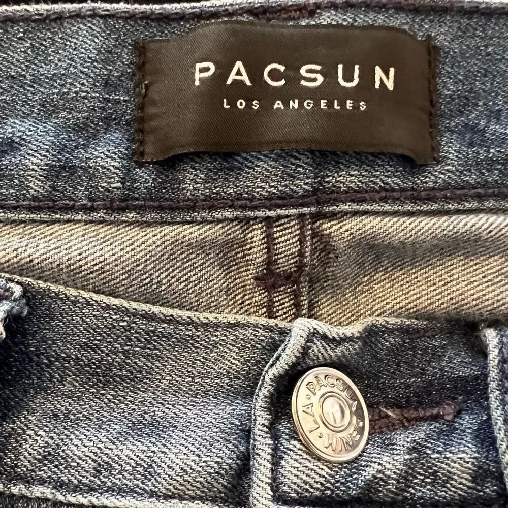 Women's Distressed Blue Jeans - Picture 2 of 4